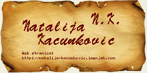 Natalija Kačunković vizit kartica